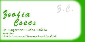 zsofia csecs business card